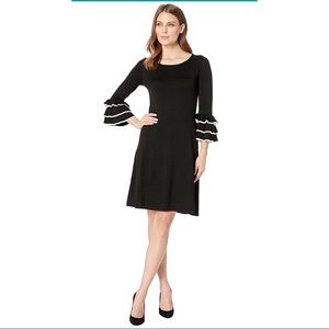 Gabby Skye Piped Ruffle Sleeve Dress
